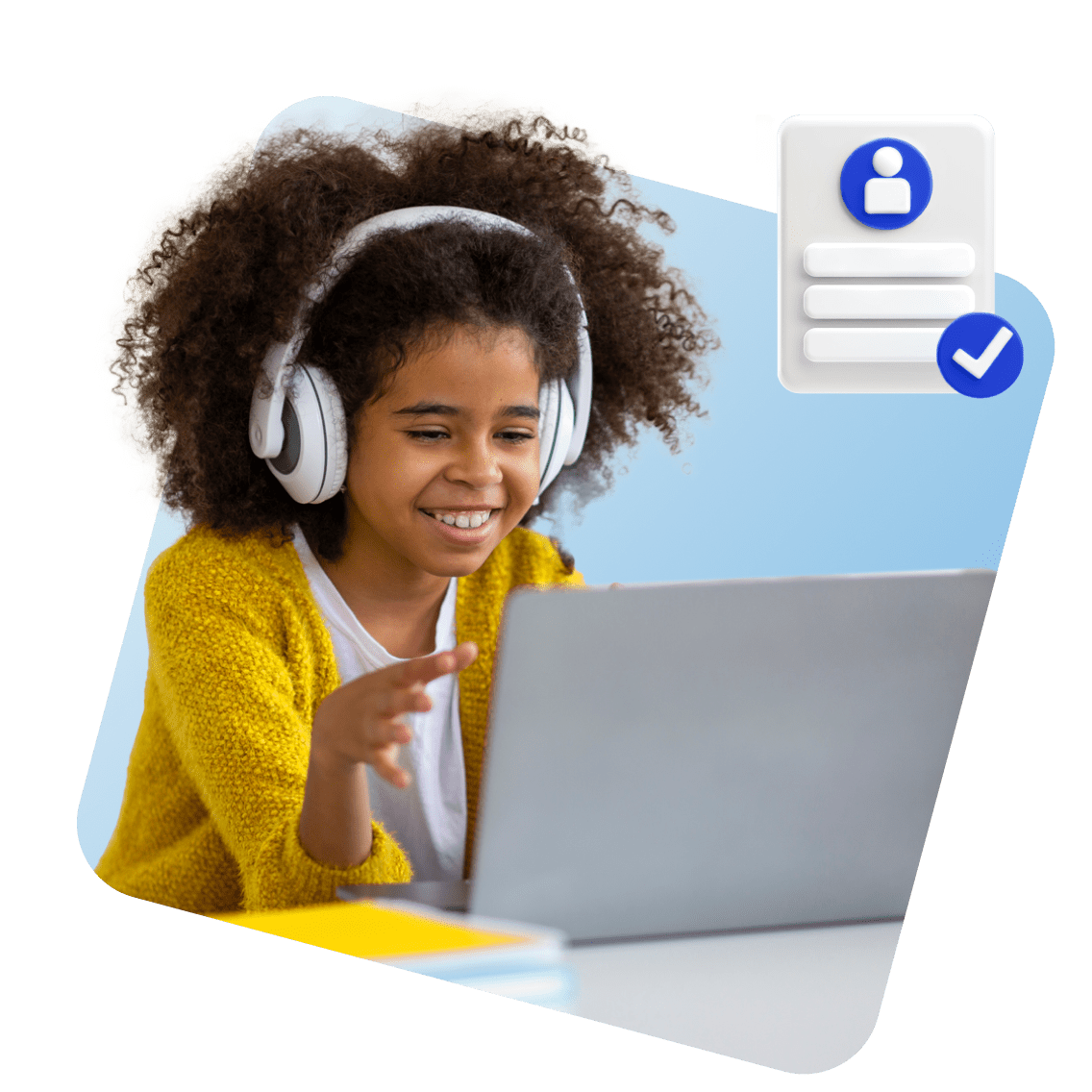 Online Summer School for K12 Students image 5 (name 3 Young Girl Laptop Headphones Certificate)