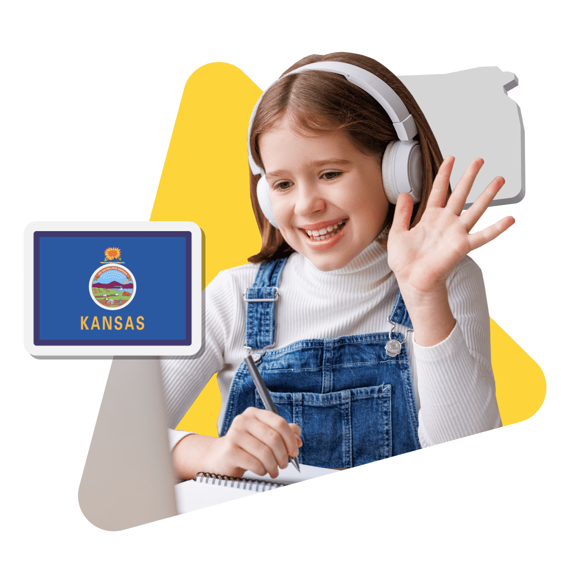 A girl wearing headphones smiles while using her laptop, showcasing a moment of joy and engagement with technology.